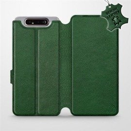 Etui ze skóry naturalnej do Samsung Galaxy A80 - wzór Green Leather