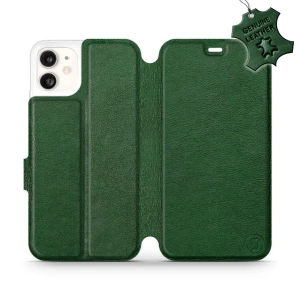 Etui ze skóry naturalnej do Apple iPhone 11 - wzór Green Leather