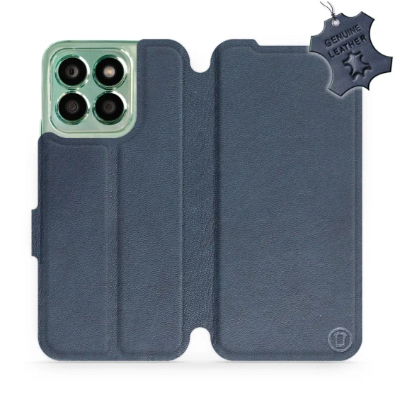 Etui ze skóry naturalnej do Huawei Honor X8b - wzór Blue Leather