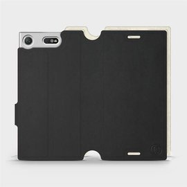 Etui Soft Touch do Sony Xperia XZ1 Compact - wzór Satynowa czerń z platyną