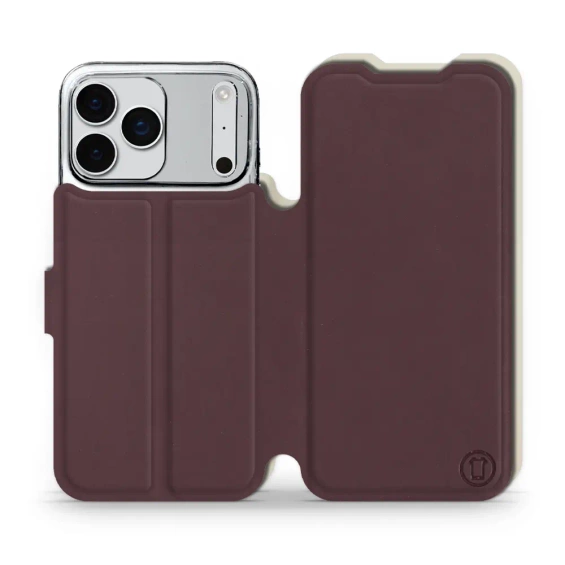 Etui Soft Touch do Apple iPhone 17 Pro Max - wzór Matowy burgund z platyną