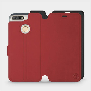 Etui Soft Touch do Huawei Honor 7A - wzór Zachodząca czerwień z czernią