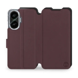 Etui Soft Touch do Xiaomi POCO F7 - wzór Matowy burgund z czernią