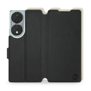 Etui Soft Touch do Huawei Honor 70 - wzór Satynowa czerń z platyną