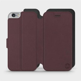 Etui Soft Touch do Apple iPhone 6s - wzór Matowy burgund z czernią