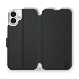 Etui Soft Touch do Apple iPhone 16 Plus - wzór Satynowa czerń z platyną