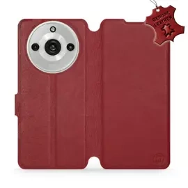 Etui ze skóry naturalnej do Realme 11 Pro Plus - wzór Dark Red Leather