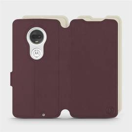 Etui Soft Touch do Motorola Moto G7 - wzór Matowy burgund z platyną