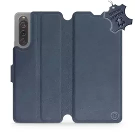 Etui ze skóry naturalnej do Sony Xperia 10 V - wzór Blue Leather