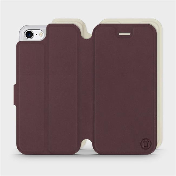 Etui Soft Touch do Apple iPhone SE 2020 - wzór Matowy burgund z platyną