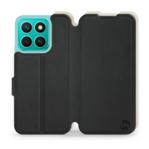 Etui Soft Touch do Huawei Honor X8c - wzór Satynowa czerń z platyną