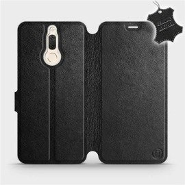 Etui ze skóry naturalnej do Huawei Mate 10 Lite - wzór Black Leather