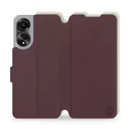 Etui Soft Touch do OPPO A78 5G - wzór Matowy burgund z platyną