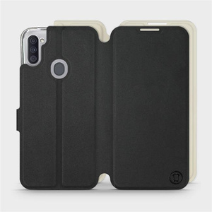 Etui Soft Touch do Samsung Galaxy M11 - wzór Satynowa czerń z platyną