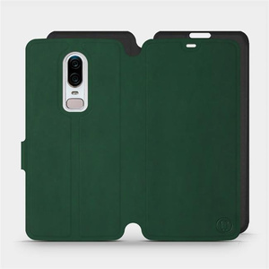 Etui Soft Touch do OnePlus 6 A6000 - wzór Miejska zieleń z czernią