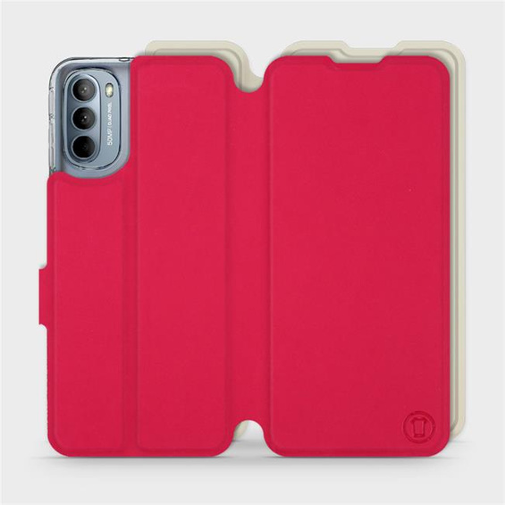 Etui Soft Touch do Motorola Moto G31 - wzór Żywa czerwień z platyną