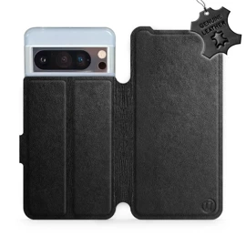 Etui ze skóry naturalnej do Google Pixel 8 Pro - wzór Black Leather