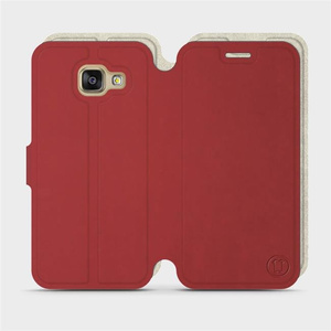 Etui Soft Touch do Samsung Galaxy A3 2016 - wzór Zachodząca czerwień z platyną