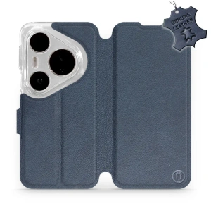 Etui ze skóry naturalnej do Huawei Pura 80 Pro - wzór Blue Leather