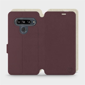 Etui Soft Touch do LG G8s ThinQ - wzór Matowy burgund z platyną