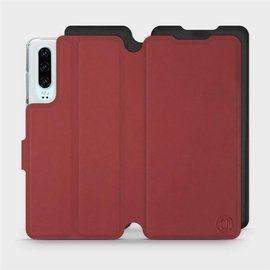 Etui Soft Touch do Huawei P30 - wzór Zachodząca czerwień z czernią