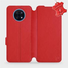 Etui ze skóry naturalnej do Nokia G50 5G - wzór Red Leather