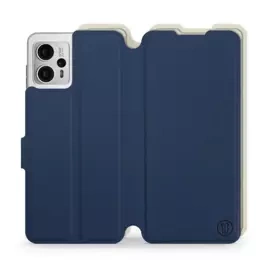 Etui Soft Touch do Motorola Moto G23 - wzór Głęboki granat z platyną