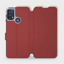 Etui Soft Touch do Motorola Moto E40 - wzór Zachodząca czerwień z platyną