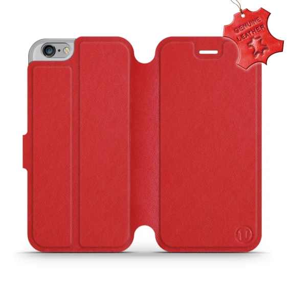 Etui ze skóry naturalnej do Apple iPhone 6s - wzór Red Leather