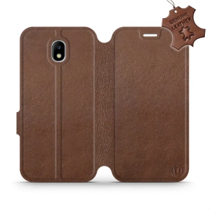 Etui ze skóry naturalnej do Samsung Galaxy J5 2017 - wzór Brown Leather