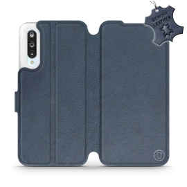 Etui ze skóry naturalnej do Xiaomi Mi 9 Lite - wzór Blue Leather