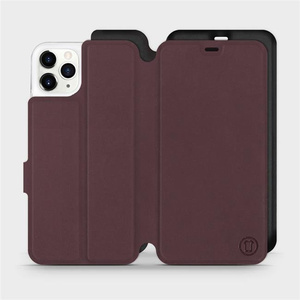 Etui Soft Touch do Apple iPhone 11 Pro Max - wzór Matowy burgund z czernią