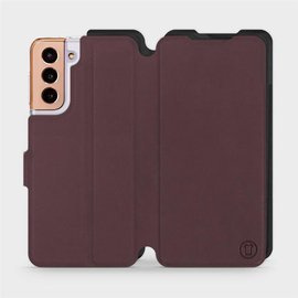 Etui Soft Touch do Samsung Galaxy S21 - wzór Matowy burgund z czernią