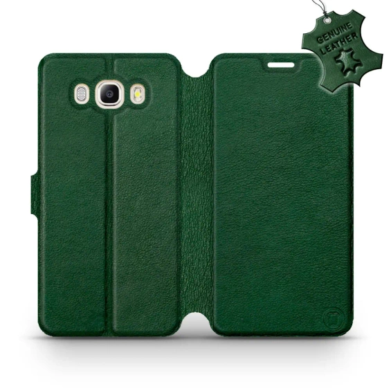Etui ze skóry naturalnej do Samsung Galaxy J7 2016 - wzór Green Leather