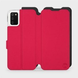 Etui Soft Touch do Samsung Galaxy A02S - wzór Żywa czerwień z czernią