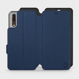 Etui Soft Touch do Huawei P20 - wzór Głęboki granat z czernią