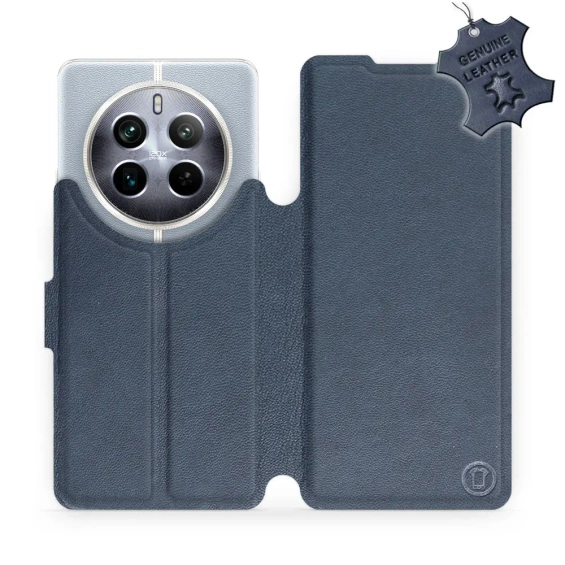 Etui ze skóry naturalnej do Realme 12 Pro 5G - wzór Blue Leather