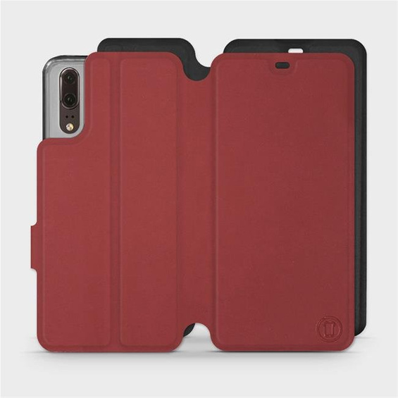 Etui Soft Touch do Huawei P20 - wzór Zachodząca czerwień z czernią