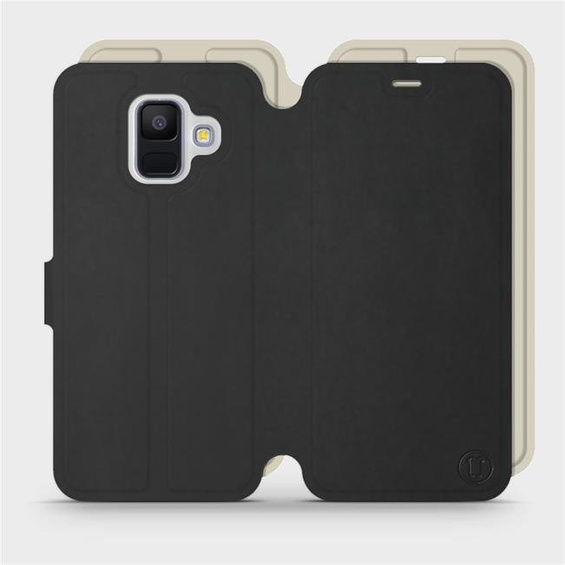 Etui Soft Touch do Samsung Galaxy A6 2018 - wzór Satynowa czerń z platyną