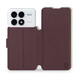 Etui Soft Touch do Xiaomi POCO F6 Pro - wzór Matowy burgund z platyną