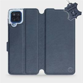 Etui ze skóry naturalnej do Samsung Galaxy M12 - wzór Blue Leather