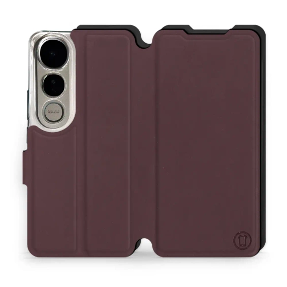 Etui Soft Touch do Vivo V50 Lite - wzór Matowy burgund z czernią