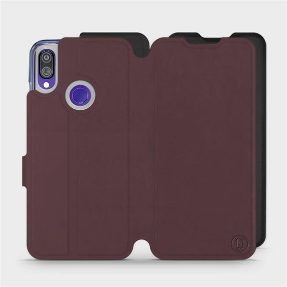 Etui Soft Touch do Xiaomi Redmi Note 7 - wzór Matowy burgund z czernią