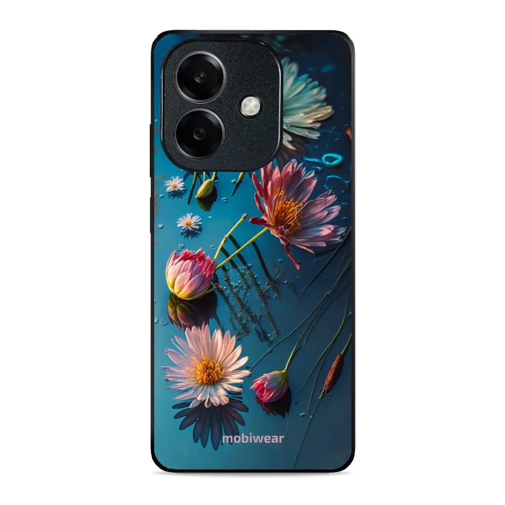 Mobiwear Glossy Case, Handyhülle, Geräteschutz, stilvolle Grafik, sicheres Gehäuse, Blau-Blumig