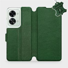 Etui ze skóry naturalnej do OnePlus Nord 2T 5G - wzór Green Leather