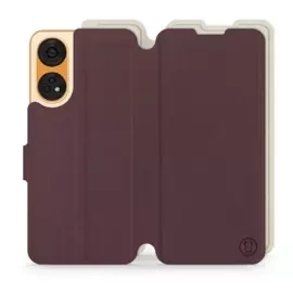 Etui Soft Touch do OPPO Reno 8T 5G - wzór Matowy burgund z platyną