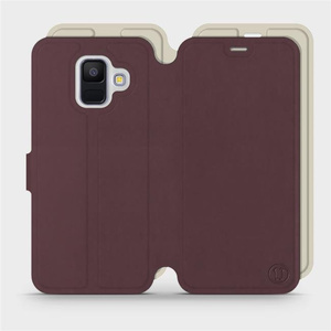 Etui Soft Touch do Samsung Galaxy A6 Plus 2018 - wzór Matowy burgund z platyną