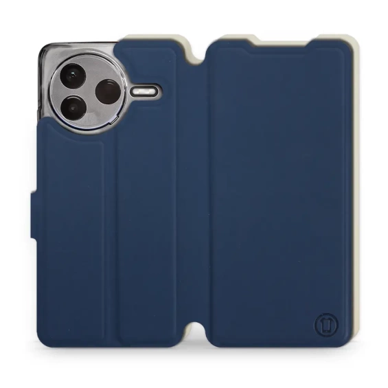 Etui Soft Touch do Xiaomi POCO F7 Pro 5G - wzór Głęboki granat z platyną