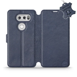 Etui ze skóry naturalnej do LG V30 - wzór Blue Leather