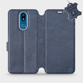 Etui ze skóry naturalnej do LG K40 - wzór Blue Leather